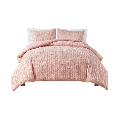 Gracie Mills Maelona Metallic Print Faux Fur Duvet Cover Set