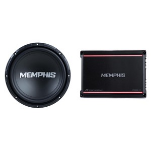 Memphis Audio SRX300.1V Mono 2-Ohm 300 Watt with SRX1244V 12" Street Reference Dual 4-Ohm Subwoofer - 1 of 4
