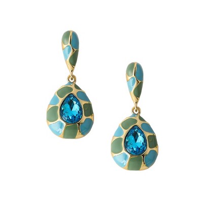 Women's The Cleo Drop Earrings - Sky Blue:Pistachio Green