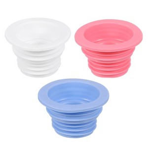 Unique Bargains Silicone Universal Fit Hose Laundry Drain Pipe Sewer Seal Ring 3 Pcs - 1 of 4