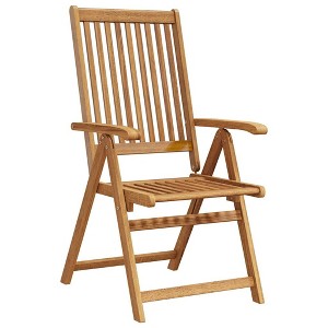 vidaXL Dining Chair Set of 2 Natural Brown Solid Acacia Wood Standard - 1 of 4