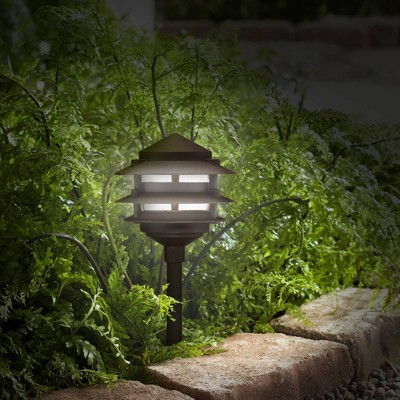 Bronze LED Pagoda Path and Spot Light Set