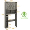 Over The Toilet Storage Cabinet with 2 Barn Doors & Toilet Paper Holder Stand - 2 of 4