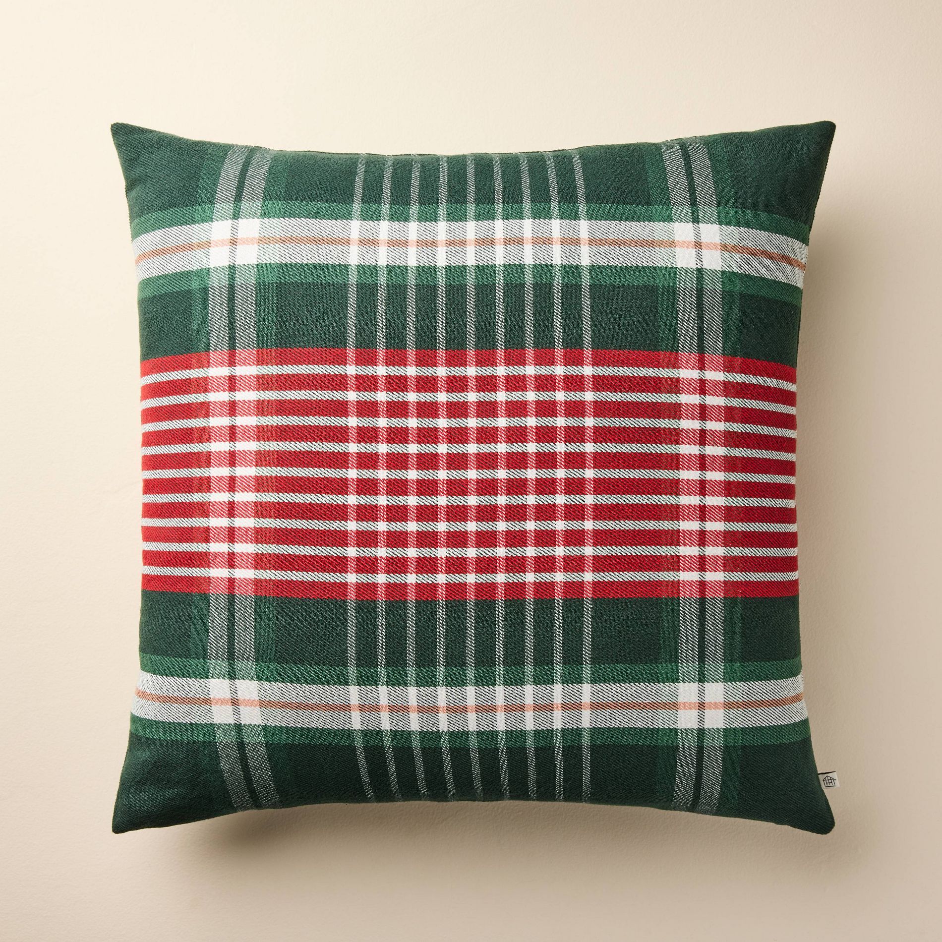 24"x24" Plaid Square Toss Pillow Red/Green - Hearth & Hand™ with Magnolia