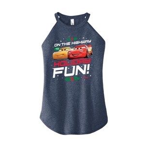 Women's - Disney - On The Highway To Holiday Fun Graphic High Neck Tank - 1 of 3