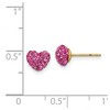 Black Bow Jewelry 6mm Pink Crystal Heart Earrings with a 14k Yellow Gold Post - 4 of 4
