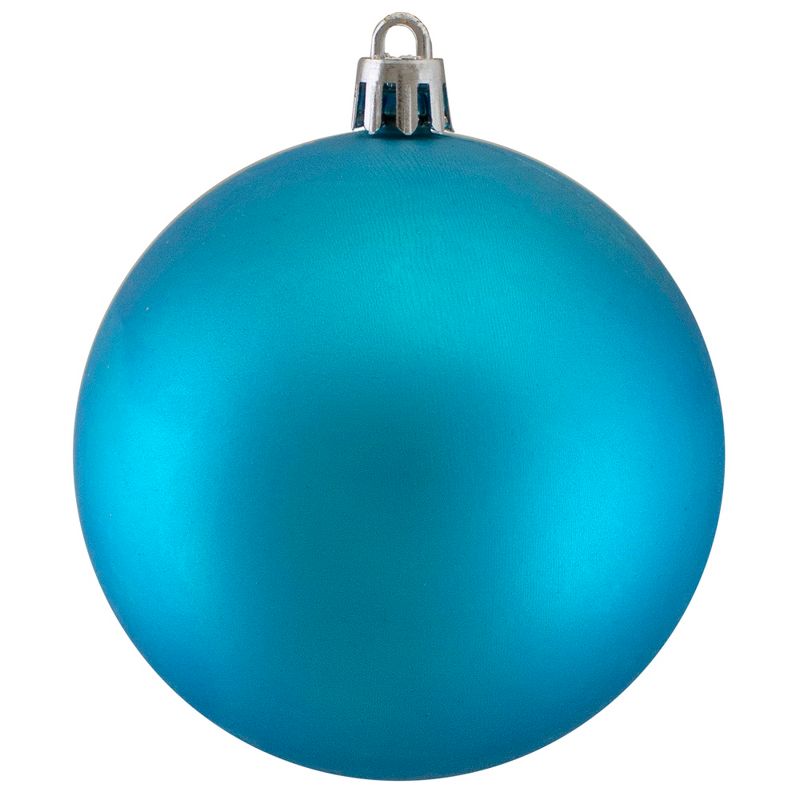 Northlight 60ct Turquoise Blue Shatterproof Matte Christmas Ball Ornaments 2.5" (60mm), 3 of 4