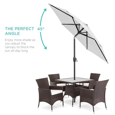 Fog Gray 7.5ft Heavy-Duty Outdoor Market Patio Umbrella with Steel Pole