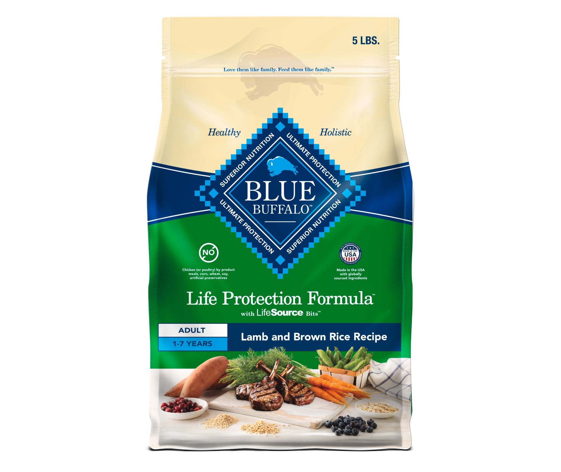 Blue Buffalo Life Protection Formula Natural Adult Dry Dog Food with Lamb and Brown Rice