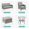 Sonkuki 9 Pieces Patio Sofa with Ottomans Set, All-Weather PE Rattan Wicker, Patio Conversation Couch with Cushion, Sand - 3 of 4