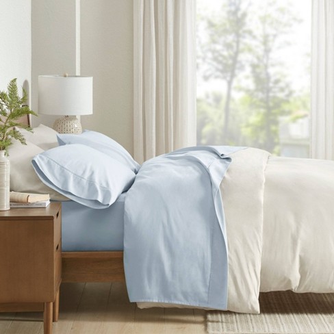 Full 300 Thread Count Cotton Sheet Set Blue : Target