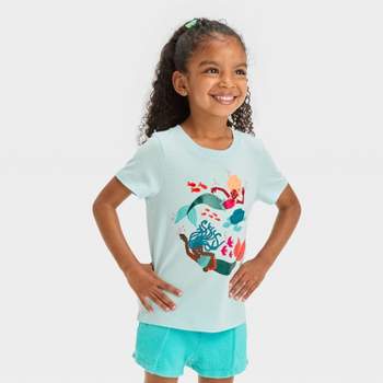 Toddler Girls' Short Sleeve Mermaid Graphic T-Shirt - Cat & Jack™ Light Blue