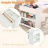 Kids Art Table with 2 Chairs, Toddler Craft Play Wood Activity Desk with 3-Tier Storage Shelves for Writing Drawing - 2 of 4