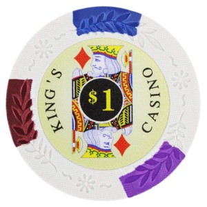 Slickblue 14-Gram Poker Chips 25-Pack, King's Casino Design, Four-Tone Color, Floral Edge Mold, $0.25-$10K - 1 of 3