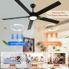 Wanze of Ocean 66 in. Modern Indoor Remote Wall Control Ceiling Fan with 3-Color LED Light and 3-Size Downrods - 3 of 4