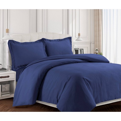 3pc Queen Valencia Microfiber Oversized Duvet Cover Set Moonlight Blue ...