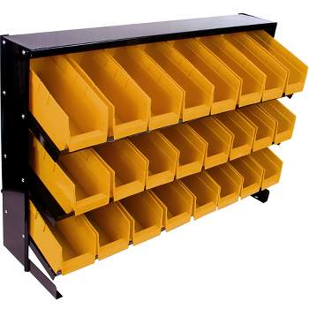 Fleming Supply Parts Storage Rack - Yellow and Black, 24 Bins