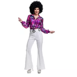 Charades Women's 70's White Disco Pants X Small : Target