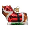 Old World Christmas Blown Glass Ornament for Christmas Tree, Holly Hat Corgi Puppy - 3 of 4