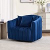 Hrinhom 40.4"W Oversized 360° Swivel Accent Barrel Chair,Upholstered Half Cozy Sofa with 3 Pillows - 4 of 4