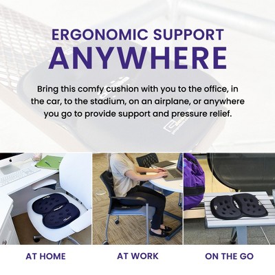 Blue Ergonomic Gel Foam Travel Cushion for Tailbone Relief