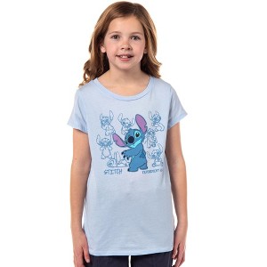 Seven Times Six Disney Girls' Lilo & Stitch Experiment 626 Stitch Design T-Shirt Blue - 1 of 4
