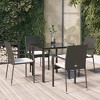 vidaXL 5pc Black PE Rattan and Powder-Coated Steel Patio Dining Set with Cream Cushions and Tempered Glass Table + Easy Assembly - 2 of 4