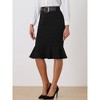 Allegra K Women's Fishtail High Waisted Peplum Midi Bodycon Skirt with Belt - 3 of 4