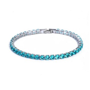 RMZ GOLD NYC 18k White Gold Round cut Tennis Bracelet Plated - 1 of 3