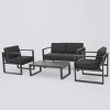 Navan 12pc Aluminum Sectional Sofa Seating Set Black/Dark Gray - Christopher Knight Home: Modular, Rust-Resistant - 2 of 4