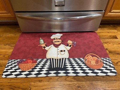 Chef Kitchen Rugs and Mats Chef Mats for Kitchen Floor Non Slip Kitchen Rug  Mat Set of 2 Fat Chef Kitchen Decor