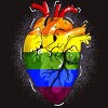 Adult Design By Humans Rainbow Heart Love Pride By Belugastore T-Shirt - 2 of 2