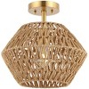 Raja 13.5" Flush Mount - FLU4105 - Natural/Gold - Safavieh - 2 of 4