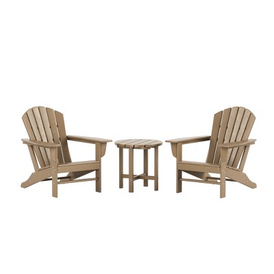WestinTrends Dylan HDPE Outdoor Patio Adirondack Conversation Set (3-Piece)