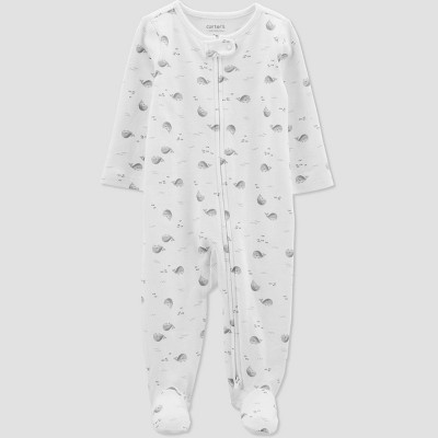 Carter's Just One You®️ Baby Whale Footed Pajama - Gray/White 3M