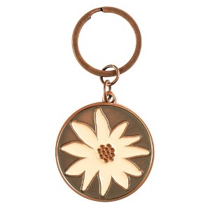 Dicksons Friendship Brown and Tan 3 Inch Pewter Keychain Ring Accessory - 1 of 2