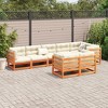 vidaXL Garden Sofa Set Natural Wood Solid Pine Wood Large Modular - Wax Brown No Cushion - 3 of 4