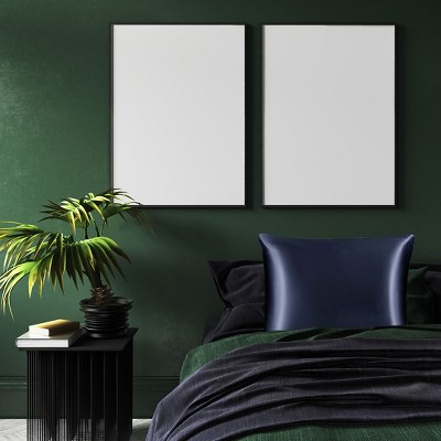 1 Pc Queen Silk for Hair and Skin Pillowcase Navy Blue - PiccoCasa