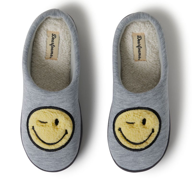 Dearfoams Women's Smile Icon Smiley Face Slide Slippers, 1 of 6