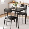 3-Piece Small Square Dining Table Set for 2 - Space Saving Wooden Kitchen Table with Upholstered Chairs - 2 of 4