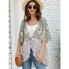 Imily Bela Women Floral with Ruffle Sleeves Loose Fit Lightweight Cover Up - 4 of 4