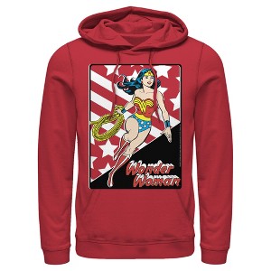 Men's Justice League Stars And Stripes Poster Pull Over Hoodie - 1 of 3
