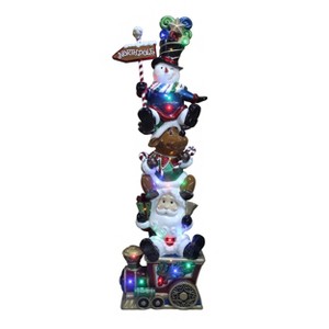 Season's Designs 6 ft Lighted Christmas Decoration Stacked Santa, Reindeer, and Snowman with 24 LED Multicolored Lights, Indoor/Outdoor Use, - 1 of 1