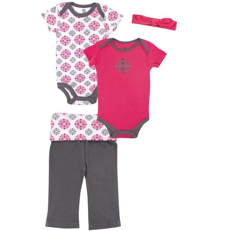 Yoga Sprout Baby Girl Cotton Layette Giftset, Medallion, 0-3 Months, 1 of 2