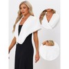 INSPIRE CHIC Women's Retro Winter Bridal Wedding Cropped Faux Fur Shawls - 2 of 4