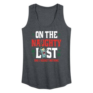 Women's - SpongeBob SquarePants - Plankton Naughty List Graphic Racerback Tank - 1 of 4