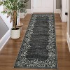 Washable Rugs for Living Room Modern Floral Area Rug Indoor Farmhouse Bordered Rug - 2 of 4