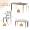 Farmhouse Dining Room Set for 6, 6 Pieces Wooden Rectangular Table and 4 Chairs with Bench for kitchen - 2 of 4