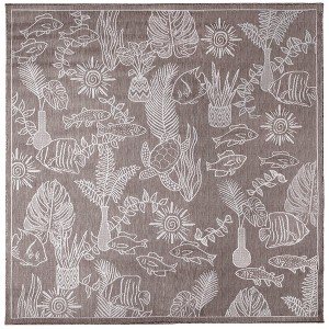 Liora Manne Carmel  Indoor/Outdoor Rug  Black.. - 1 of 4