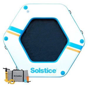 SOLSTICE Hexagon Inflatable Mesh Dock Platform for Lake Boat Pool Ocean for Adults Kids & Pet Dogs Up to 7 People, Water Mat Swim Raft, 8'x6" - 1 of 4